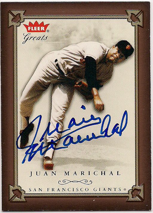 Autographed JUAN MARICHALL 2004 Fleer Greats of the Game Card