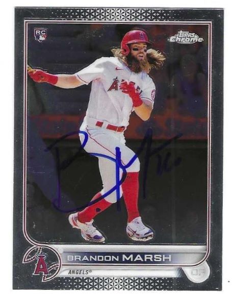 Autographed Brandon Marsh Los Angeles Angels 2022 Topps Chrome Card
