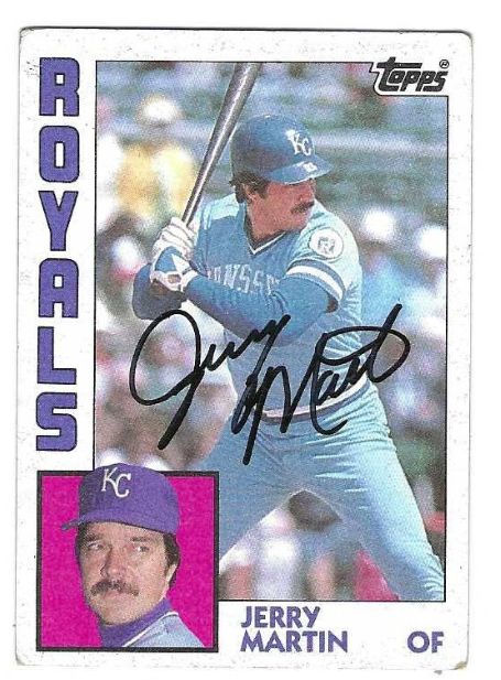 Autographed JERRY MARTIN Kansas City Royals 1984 Topps Card