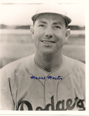 AUTOGRAPHED MORRIE MARTIN 8x10 Brooklyn Dodgers photo