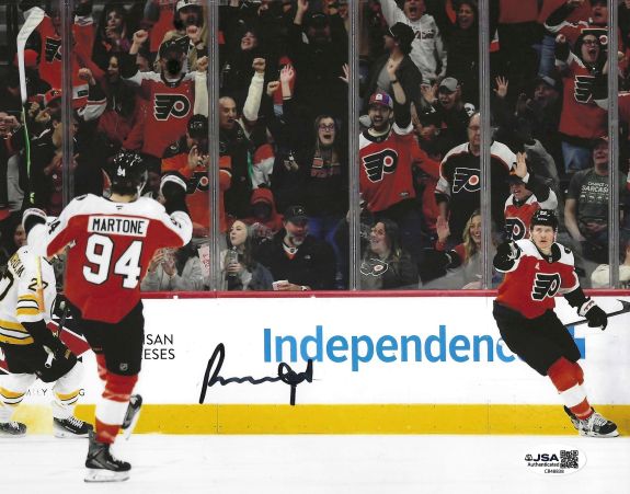 Autographed PORTER MARTONE 8X10 Philadelphia Flyers Photo JSA
