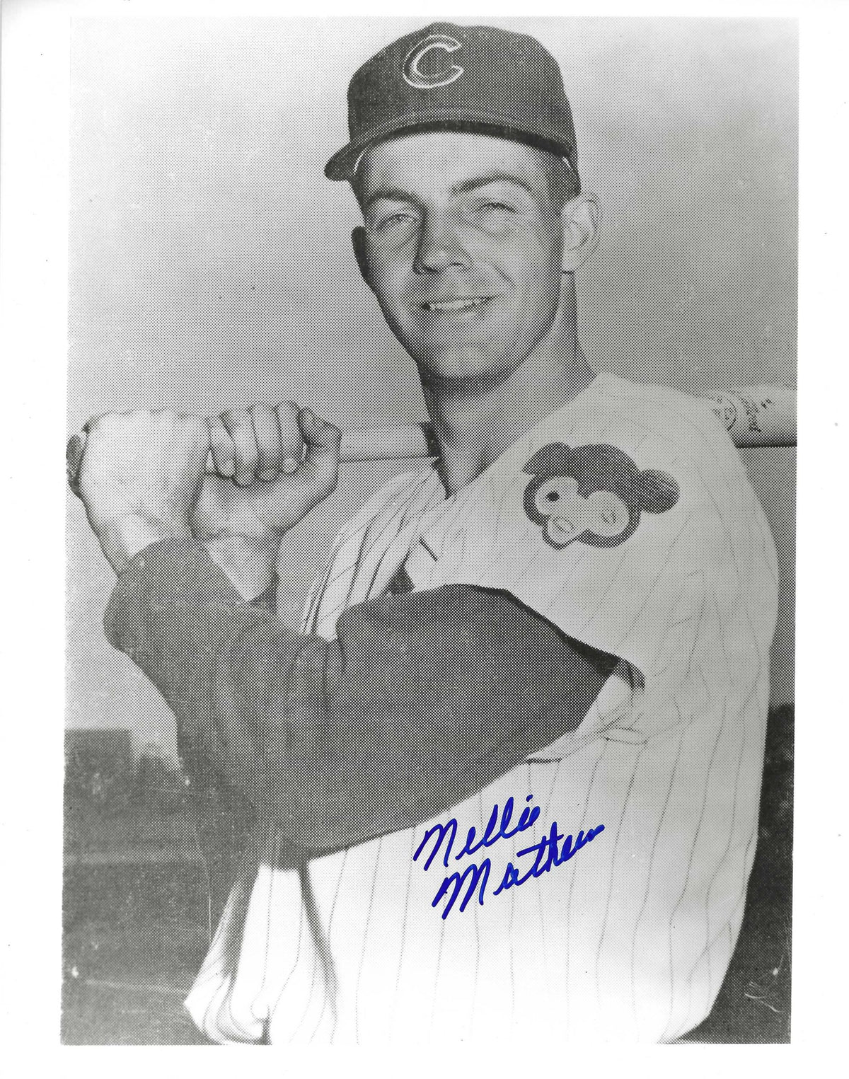 AUTOGRAPHED Nellie Mathews 8X10 Chicago Cubs Photo