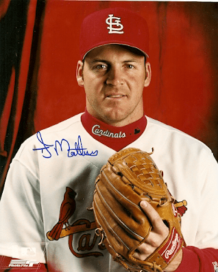 AUTOGRAPHED  T. J. MATHEWS St. Louis Cardinals photo