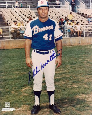 Autographed EDDIE MATHEWS Atlanta Braves Photo