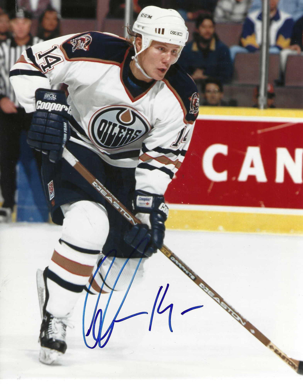 Autographed MATS LINDGREN 8X10 EDMONTON OILERS Photo