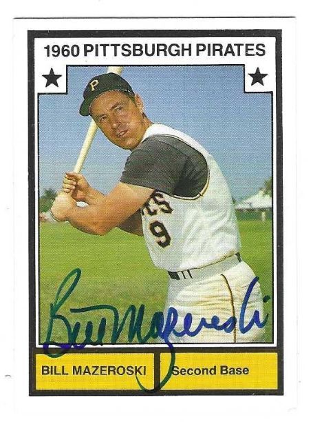 Autographed BILL MAZEROSKI 1987 TCMA Pittsburgh Pirates Card #2