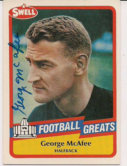 Signed GEORGE MCAFEE 1989 Swell Football Card