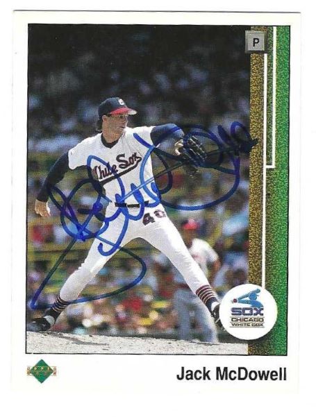 Autographed JACK MCDOWELL Chicago White Sox 1989 Upper Deck Card