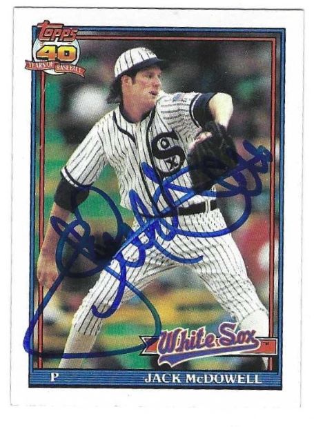 Autographed JACK MCDOWELL Chicago White Sox 1991 Topps Card