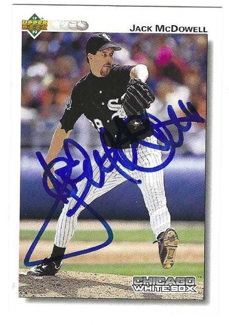 Autographed JACK MCDOWELL Chicago White Sox 1992 Upper Deck Card