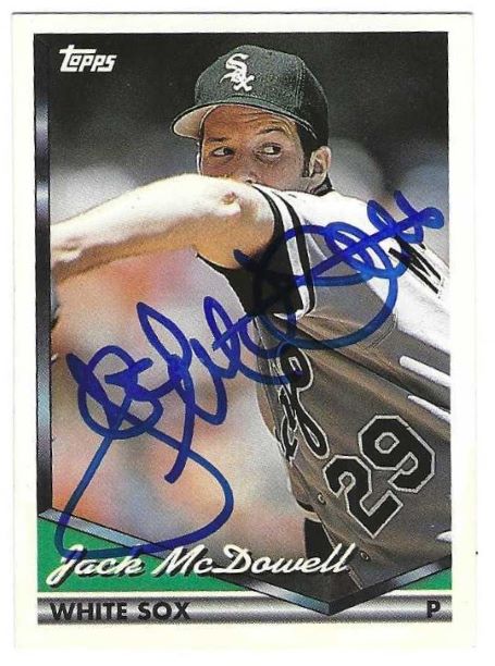 Autographed JACK MCDOWELL Chicago White Sox 1994 Topps Card