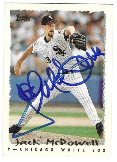 Autographed JACK MCDOWELL Chicago White Sox 1995 Topps Card