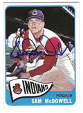 Autographed SAM MCDOWELL Cleveland Indians 1965 Topps Card
