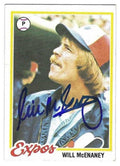 Autographed WILL MCENANEY Montreal Expos 1978 Topps Card