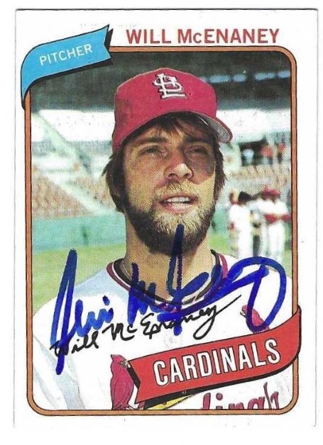 Autographed WILL MCENANEY St. Louis Cardinals 1980 Topps Card
