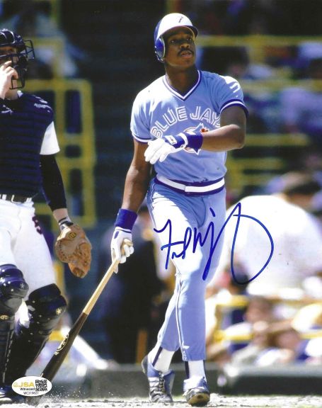 Autographed FRED MCGRIFF 8X10 Toronto Blue Jays Photo JSA