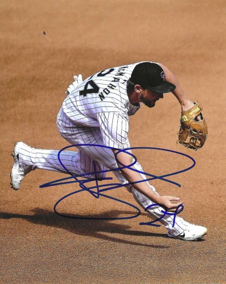 AUTOGRAPHED RYAN MCMAHON 8X10 Colorado Rockies Photo