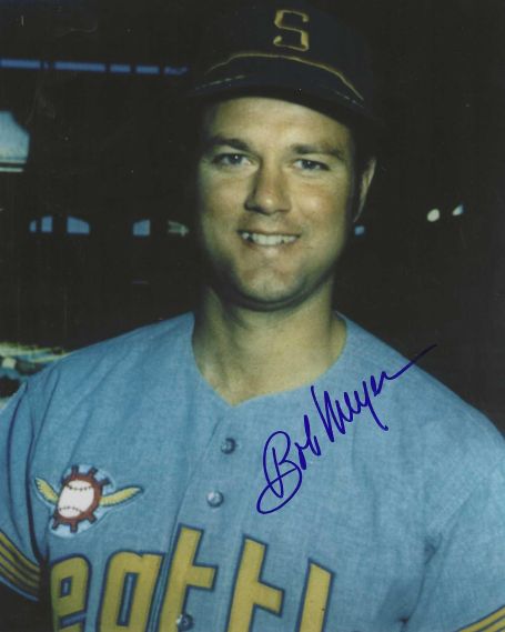 Autographed BOB MEYER 8x10 Seattle Pilots Photo