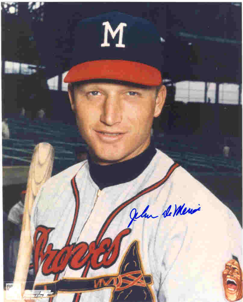 AUTOGRAPHED SIGNED photo JOHN DeMERIT Milwaukee Braves
