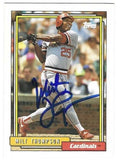 Autographed MILT THOMPSON St. Louis Cardinals 1992 Topps Card