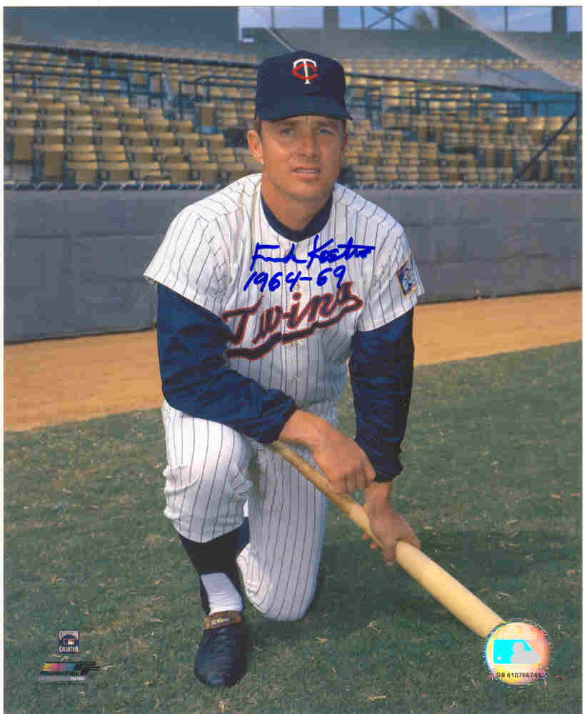AUTOGRAPHED FRANK KOSTRO 8X10 Minnesota Twins Photo