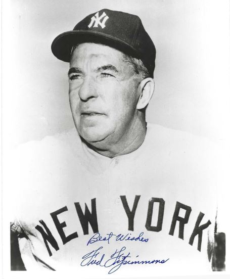 AUTOGRAPHED FRED FITZSIMMONS 8x10 New York Yankees Photo