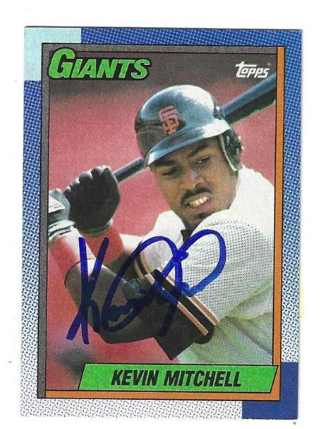 Autographed KEVIN MITCHELL San Francisco Giants 1990 Topps Card