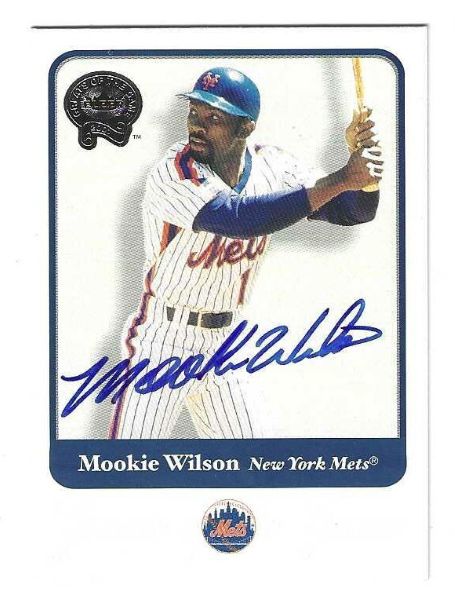 Autographed MOOKIE WILSON New York Mets 2001 Fleer Greats of the Game Card