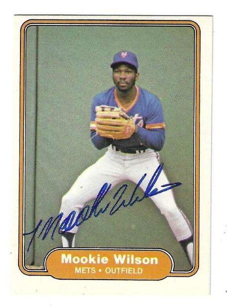 Autographed MOOKIE WILSON New York Mets 1982 Fleer Card
