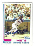 Autographed MOOKIE WILSON New York Mets 1982 Topps Card
