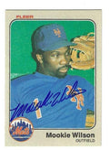 Autographed MOOKIE WILSON New York Mets 1983 Fleer Card