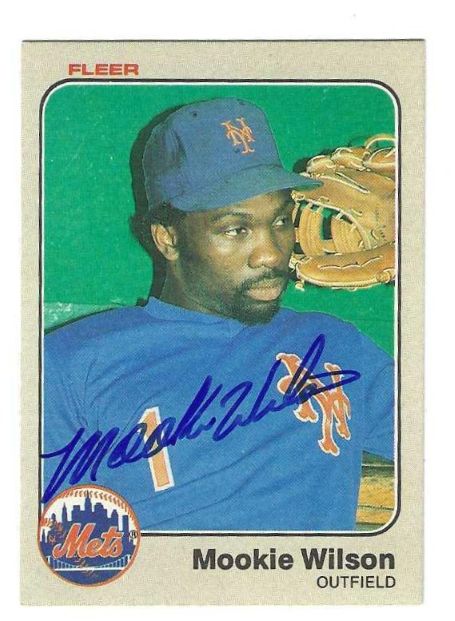 Autographed MOOKIE WILSON New York Mets 1983 Fleer Card