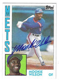 Autographed MOOKIE WILSON New York Mets 1984 Topps Card