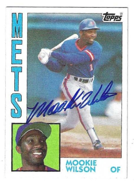 Autographed MOOKIE WILSON New York Mets 1984 Topps Card