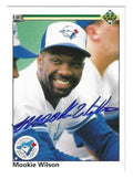 Autographed MOOKIE WILSON Toronto Blue Jays 1990 Upper Deck Card