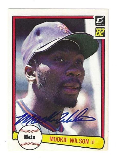 Autographed MOOKIE WILSON New York Mets 1982 Donruss Card