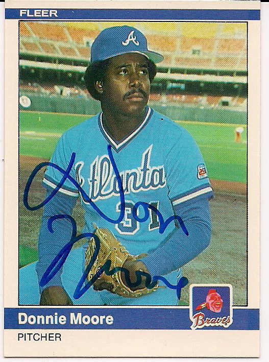 Autographed DONNIE MOORE 1984 Fleer Card