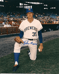 AUTOGRAPHED  photo JOHN MORRIS  Milwaukee Brewers