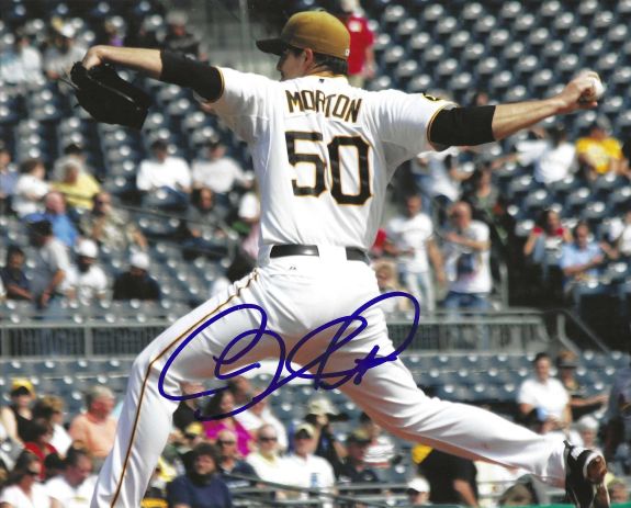 Autographed CHARLIE MORTON 8X10 Pittsburgh Pirates Photo