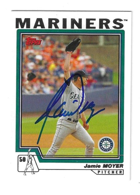 Autographed JAMIE MOYER Seattle Mariners 2004 Topps Card