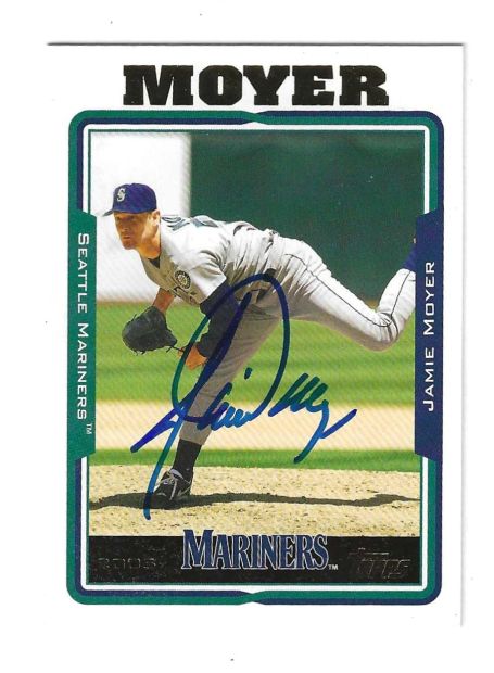 Autographed JAMIE MOYER Seattle Mariners 2005 Topps Card