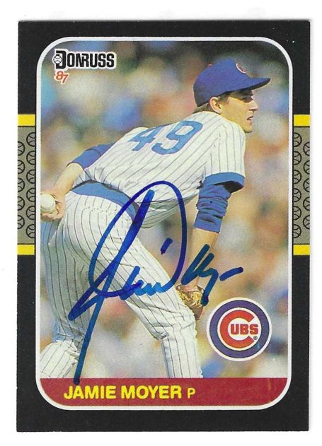 Autographed JAMIE MOYER Chicago Cubs 1987 Donruss Card