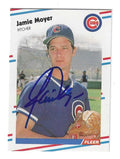 Autographed JAMIE MOYER Chicago Cubs 1988 Fleer Card