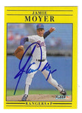 Autographed JAMIE MOYER Texas Rangers 1991 Fleer Card