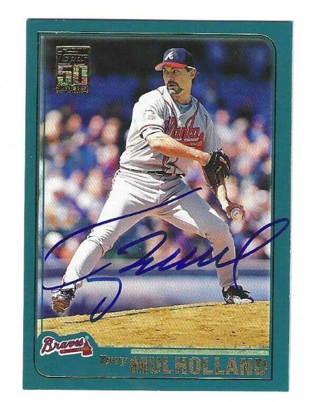 Autographed TERRY MULHOLLAND Atlanta Braves 2001 Topps Card