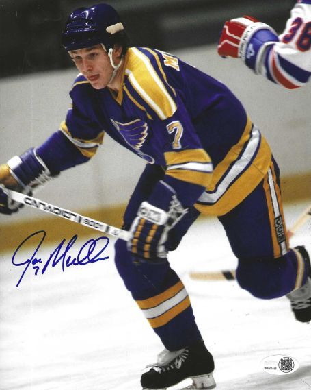 Autographed Joe Mullen 8x10 St. Louis Blues Photo JSA Witness