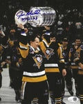 Autographed JOE MULLEN "91, 92 Cups" 8X10 Pittsburgh Penguins Photo JSA