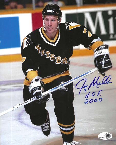 Autographed JOE MULLEN "HOF 2000" 8X10 Pittsburgh Penguins Photo JSA