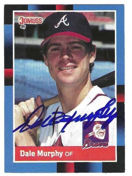 Autographed DALE MURPHY Atlanta Braves 1988 Donruss Card