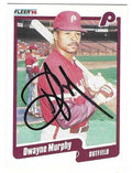 Autographed DWAYNE MURPHY Philadelphia Phillies 1990 Fleer Card